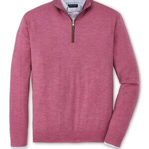 Peter Millar Men's Size XL Rosewood Excursionist Flex Quarter Zip Pullover